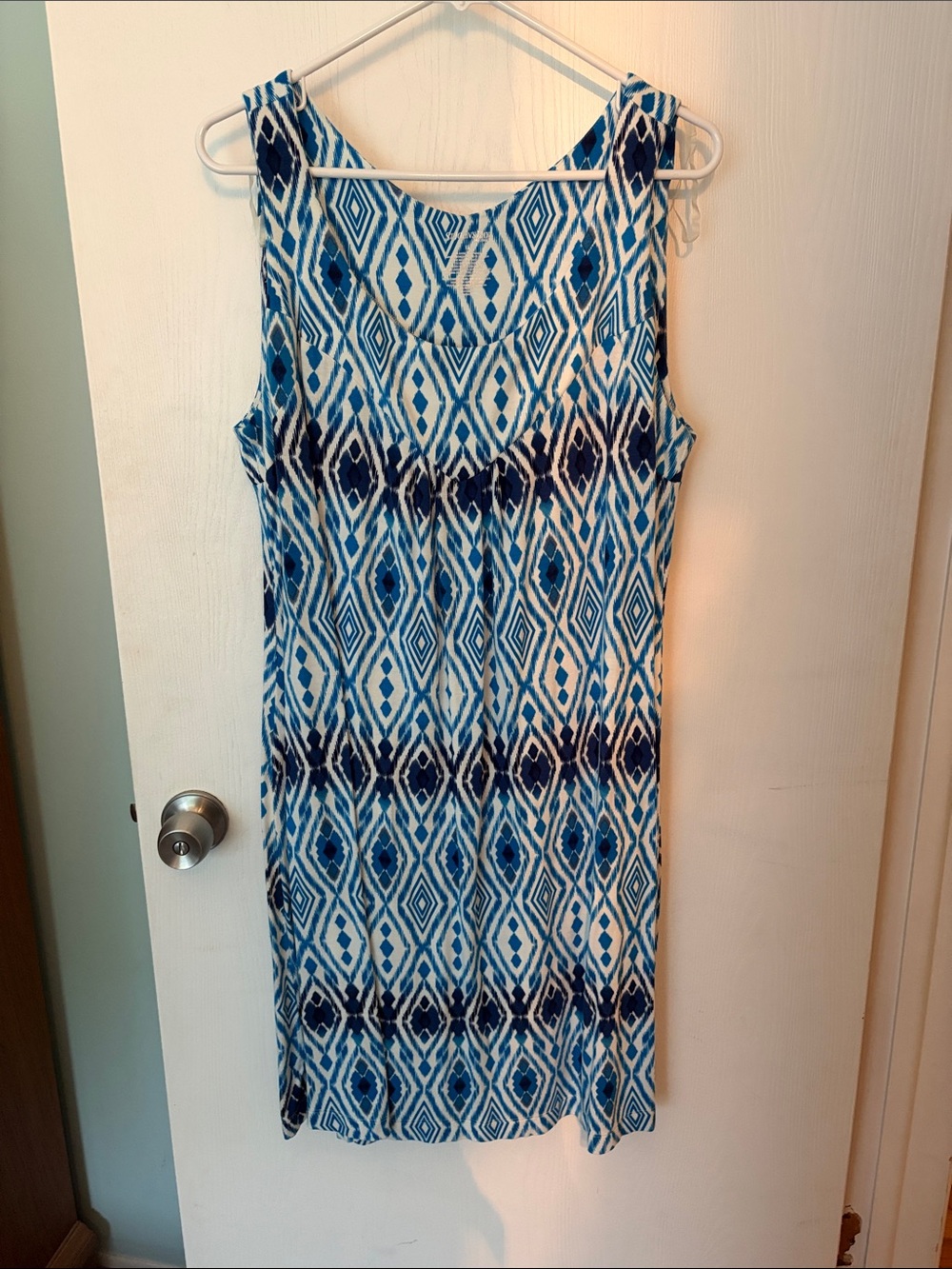 St. John's Bay Blue and White Ikat Midi Dress